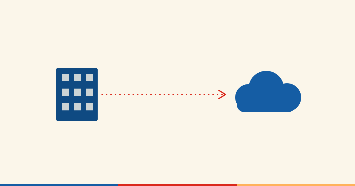 Illustration abstraite d'une infrastructure en transition vers le cloud